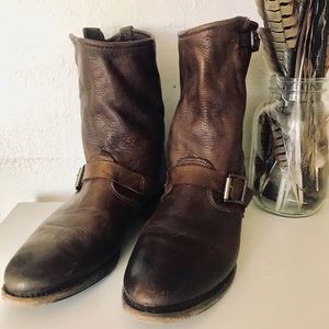 Vintage Shoe Co. Leather Boots size9 brown leather
